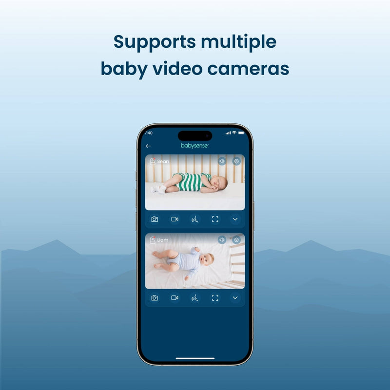 Guardería inteligente Babysense Safe Sleep: monitor de vídeo para bebés, detección de movimiento respiratorio con alertas de seguridad, luz nocturna y máquina de sonido