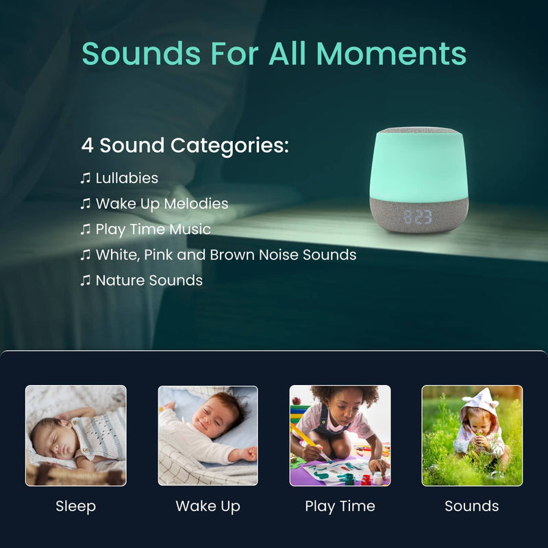 Guardería inteligente Babysense Safe Sleep: monitor de vídeo para bebés, detección de movimiento respiratorio con alertas de seguridad, luz nocturna y máquina de sonido