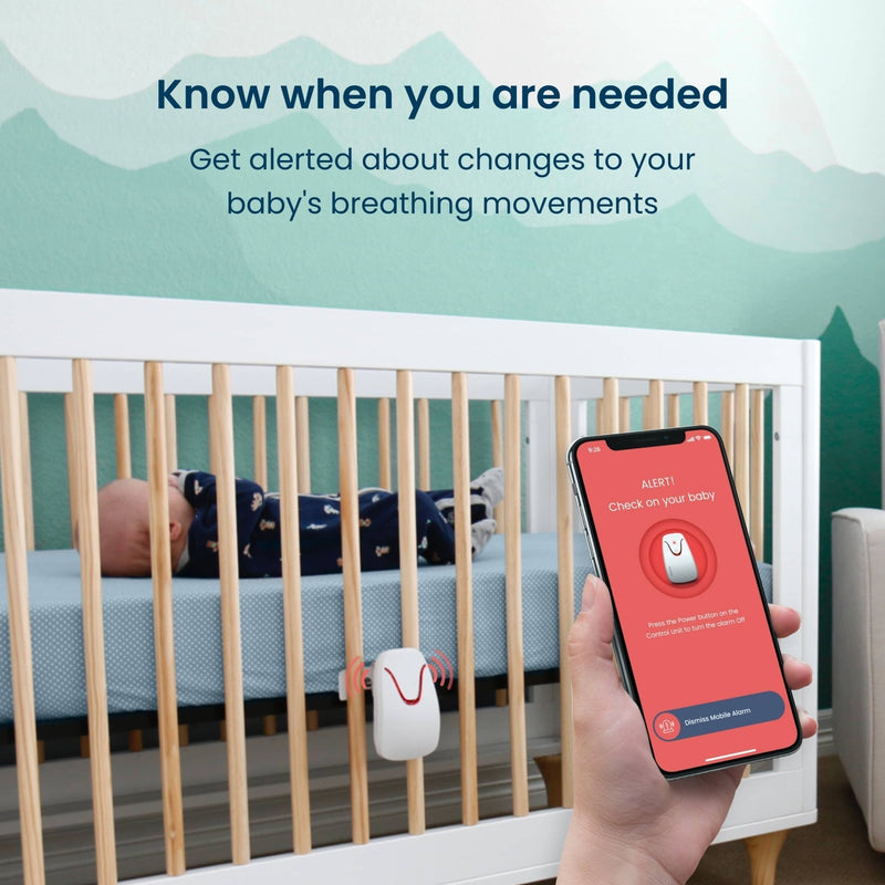 Guardería inteligente Babysense Safe Sleep: monitor de vídeo para bebés, detección de movimiento respiratorio con alertas de seguridad, luz nocturna y máquina de sonido