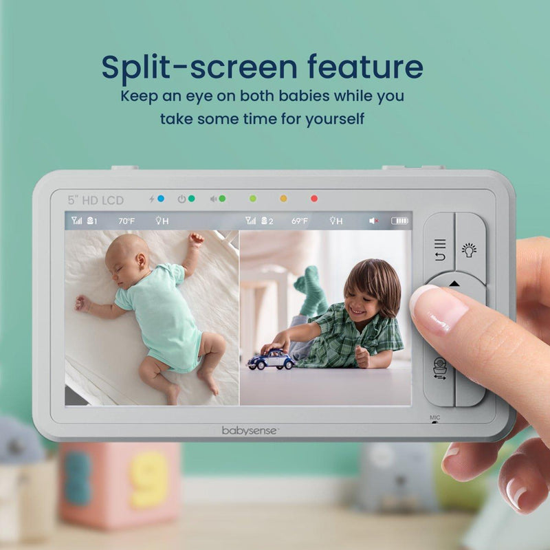 Babysense True Sleep: monitor de vídeo para bebés con detección de movimiento y respiración y alertas de seguridad, 1 o 2 cámaras 