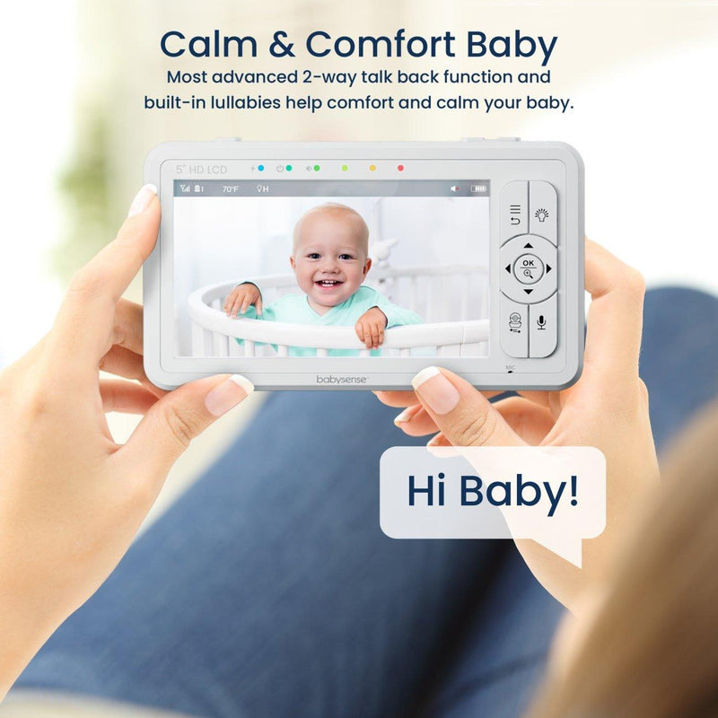 Babysense True Sleep: monitor de vídeo para bebés con detección de movimiento y respiración y alertas de seguridad, 1 o 2 cámaras 