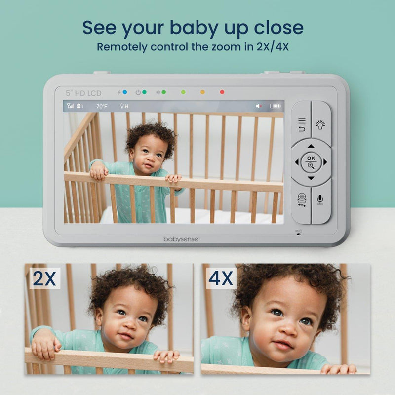 Babysense True Sleep: monitor de vídeo para bebés con detección de movimiento y respiración y alertas de seguridad, 1 o 2 cámaras 