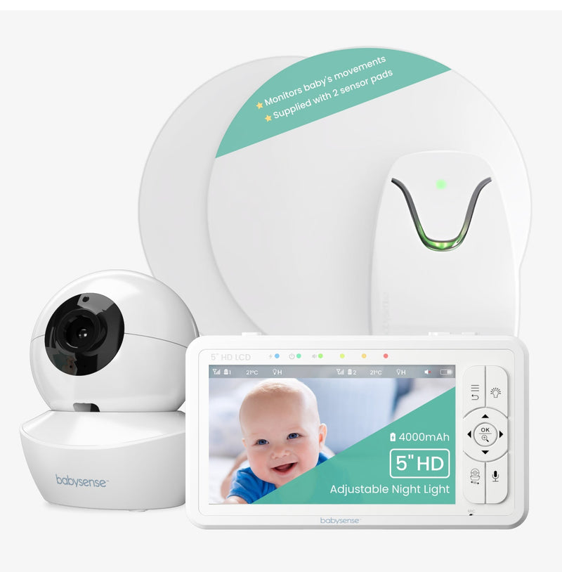 Babysense True Sleep: monitor de vídeo para bebés con detección de movimiento y respiración y alertas de seguridad, 1 o 2 cámaras 