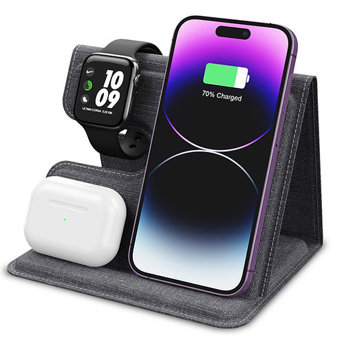 Sungale 3-IN-1 Foldable High Efficient Wireless Charger Stand