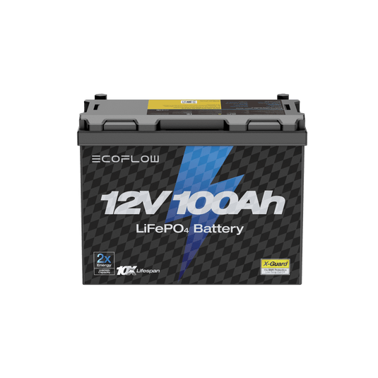 Batería de litio de ciclo profundo LiFePO4 EcoFlow de 12 V y 100 Ah