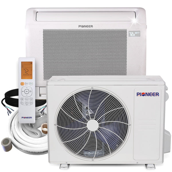 Sistema de aire acondicionado con bomba de calor Pioneer® de consola de piso de 18 000 BTU, 22,4 SEER2, minisplit Inverter++, Energy-Star, 230 V