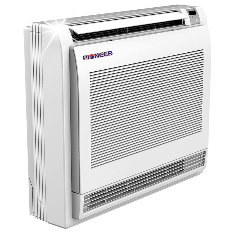 Sistema de aire acondicionado con bomba de calor Pioneer® de consola de piso de 12 000 BTU, 22,7 SEER2, minisplit Inverter++, Energy-Star, 230 V