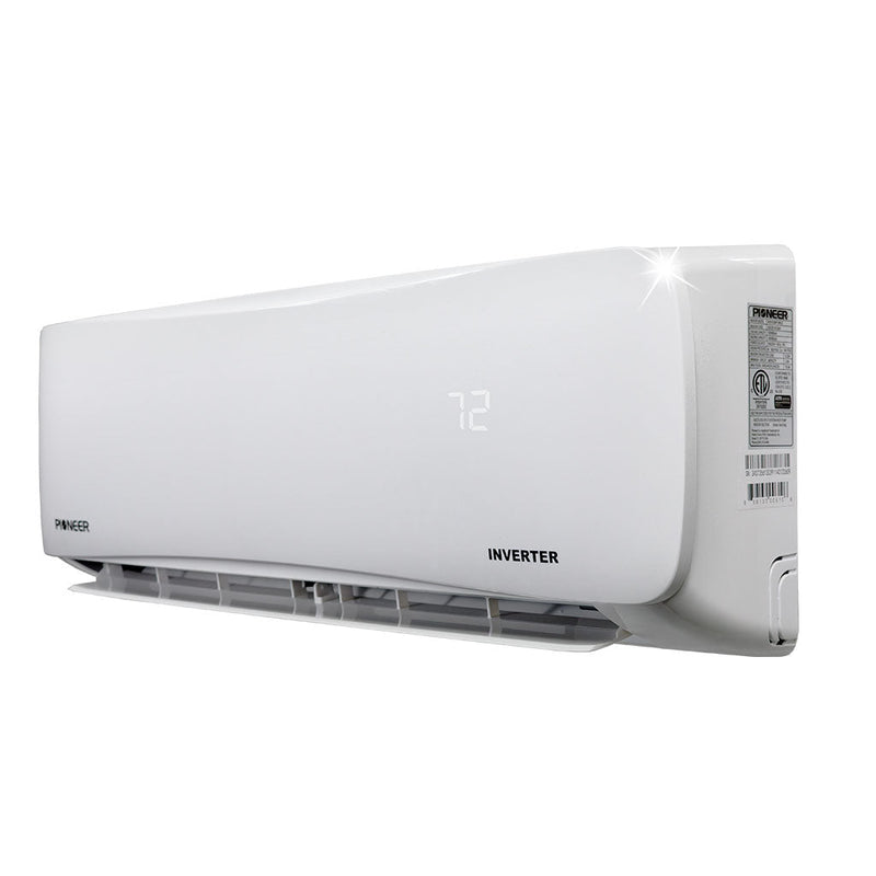 Sistema completo de aire acondicionado con bomba de calor Pioneer® EStar™ de 12 000 BTU, 23,1 SEER2, minisplit sin conductos, Inverter++, Energy-Star, 230 V