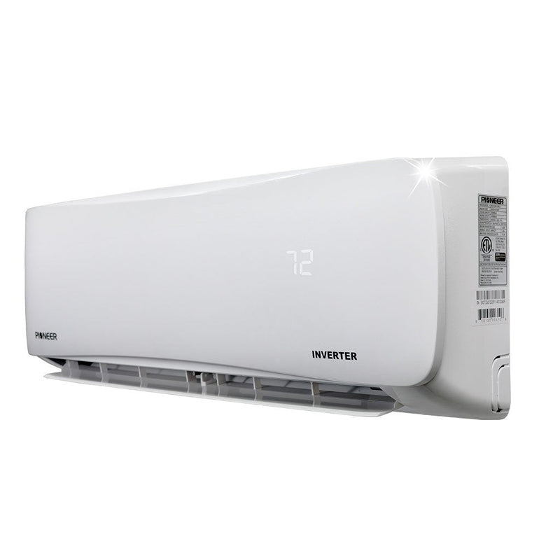 Sistema completo de aire acondicionado con bomba de calor y minisplit sin conductos Inverter+ de Pioneer® de 12 000 BTU y 21,4 SEER2, 230 V