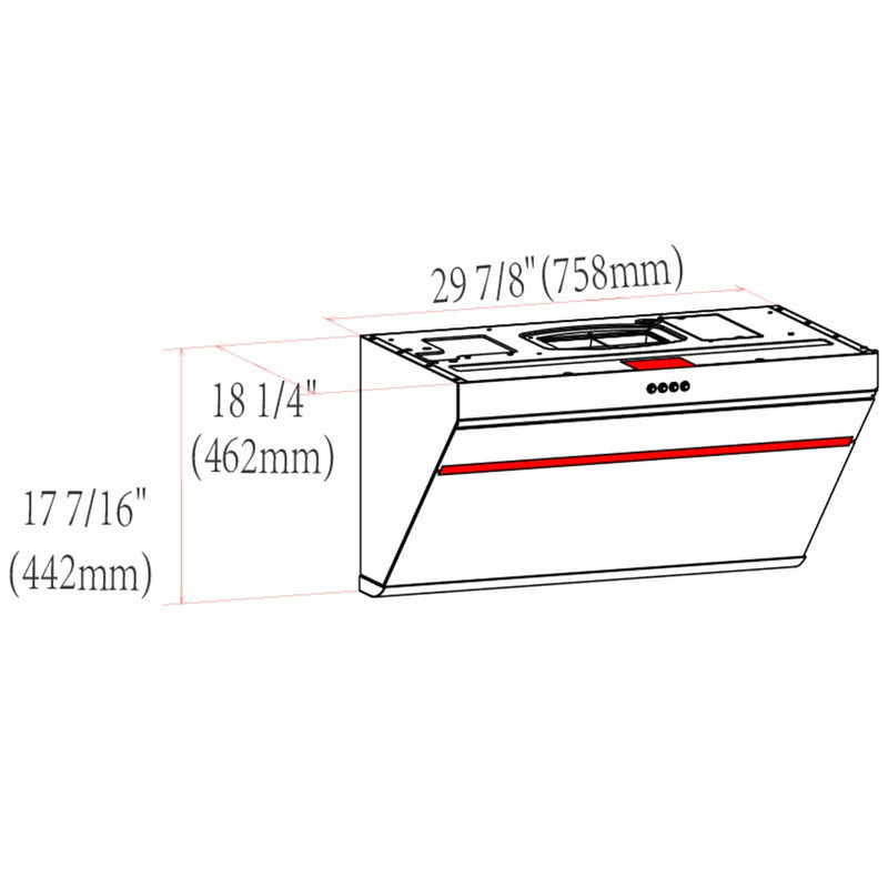 FOTILE - Serie Core de 30" para montaje debajo de gabinetes o en pared | JQG7522