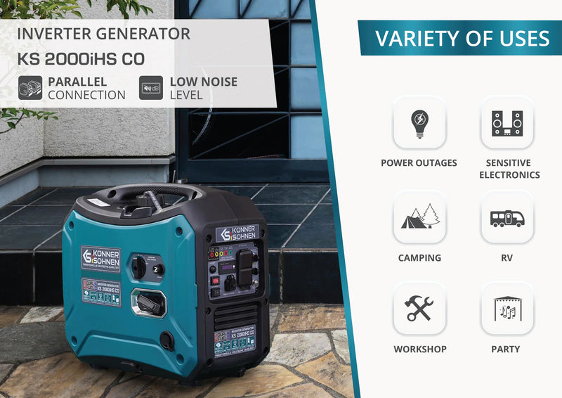 KS 2000iHS CO LPG/Gasoline Inverter Generator