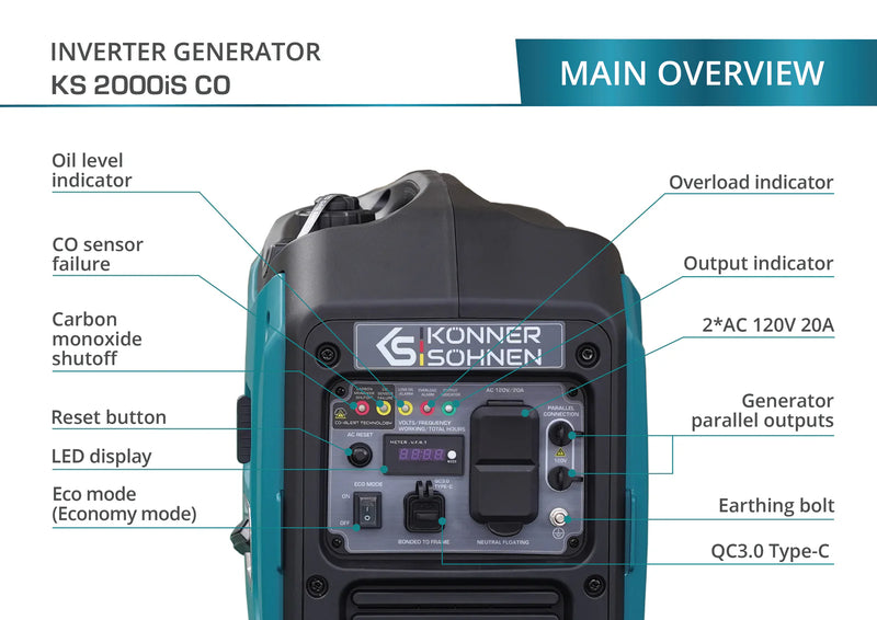 KS 2000iS CO Inverter Generator