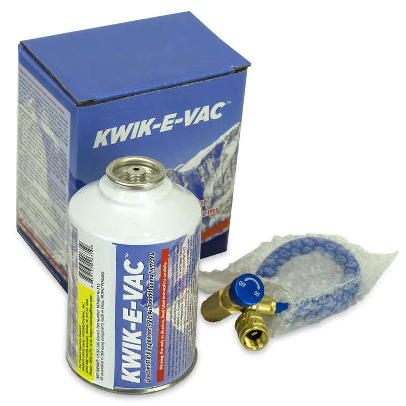 Simplificador de instalación del kit de lavado de líneas KWIK-E-VAC para sistemas de aire acondicionado minisplit