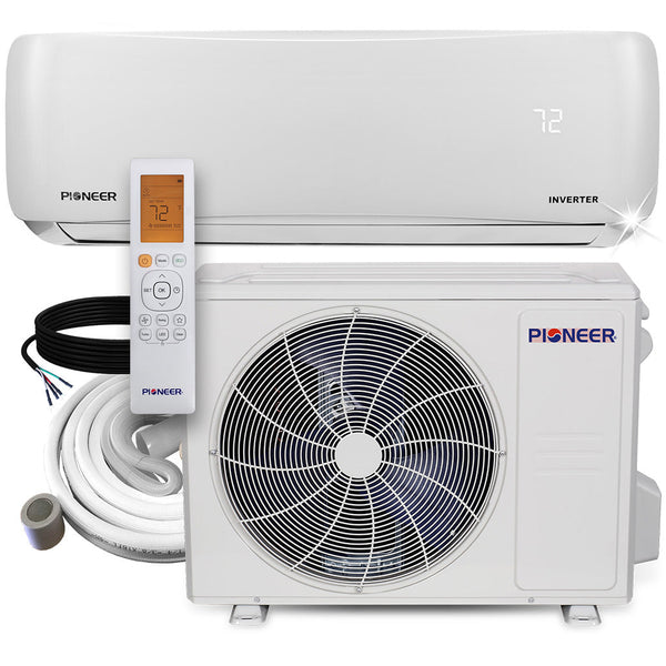 Sistema completo de aire acondicionado con bomba de calor Pioneer® EStar™ de 18 000 BTU, 23,7 SEER2, minisplit sin conductos, Inverter++, Energy-Star, 230 V