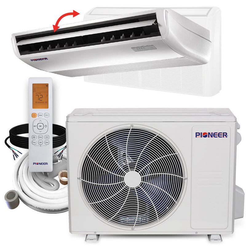 Sistema de aire acondicionado con bomba de calor Pioneer® Mini-Split Inverter++ de piso/techo de 18 000 BTU y 23 SEER2, Energy-Star, 230 V