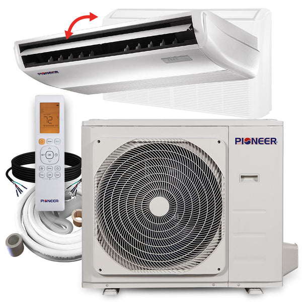 Sistema completo de aire acondicionado con bomba de calor Pioneer® Mini-Split Inverter+ de piso/techo de 36 000 BTU y 19 SEER2 de 230 V