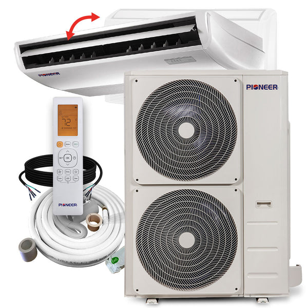 Pioneer® 48,000 BTU 18.9 SEER2 Floor/Ceiling Mini-Split Inverter+ Air Conditioner Heat Pump System Full Set 230V