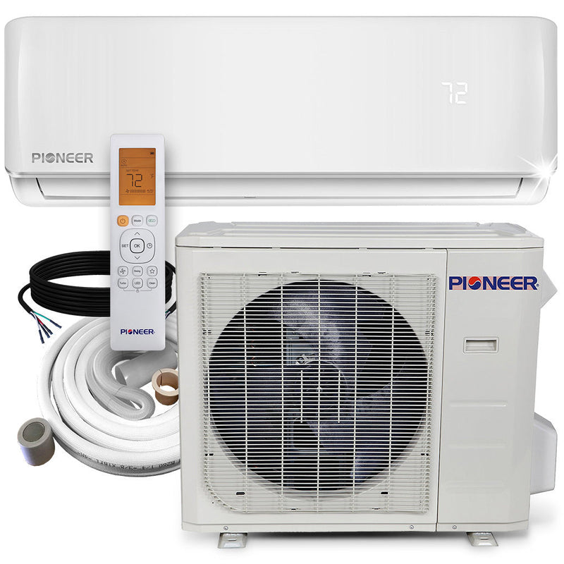 Sistema completo de aire acondicionado con bomba de calor y minisplit sin conductos Inverter+ Pioneer® de 30 000 BTU y 18,6 SEER2, 230 V