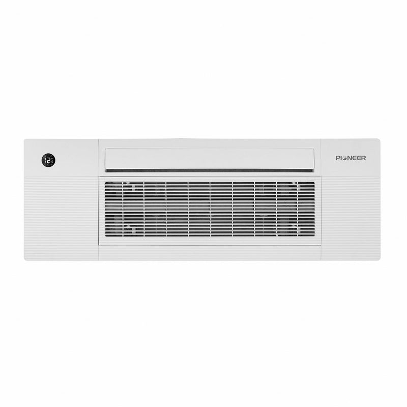 Sistema de aire acondicionado minisplit de casete de techo unidireccional Pioneer® de 18 000 BTU y 21,8 SEER2, con bomba de calor, conjunto completo de 230 V