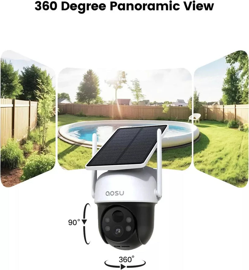 AOSU 2K Solar Powered Security Camera for Outdoors - C9C2CA11