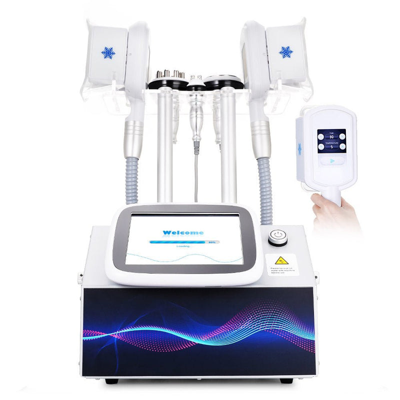 Sistema de enfriamiento por criolipólisis con doble mango y cavitación RF 5 en 1 de Shape Tactics