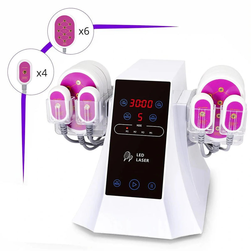 Tácticas de forma: liposucción láser de 10 almohadillas de 5 mW y 635-650 nm