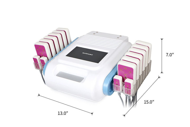 Tácticas de forma: liposucción con láser de 16 almohadillas, 5 mW, 635-650 nm