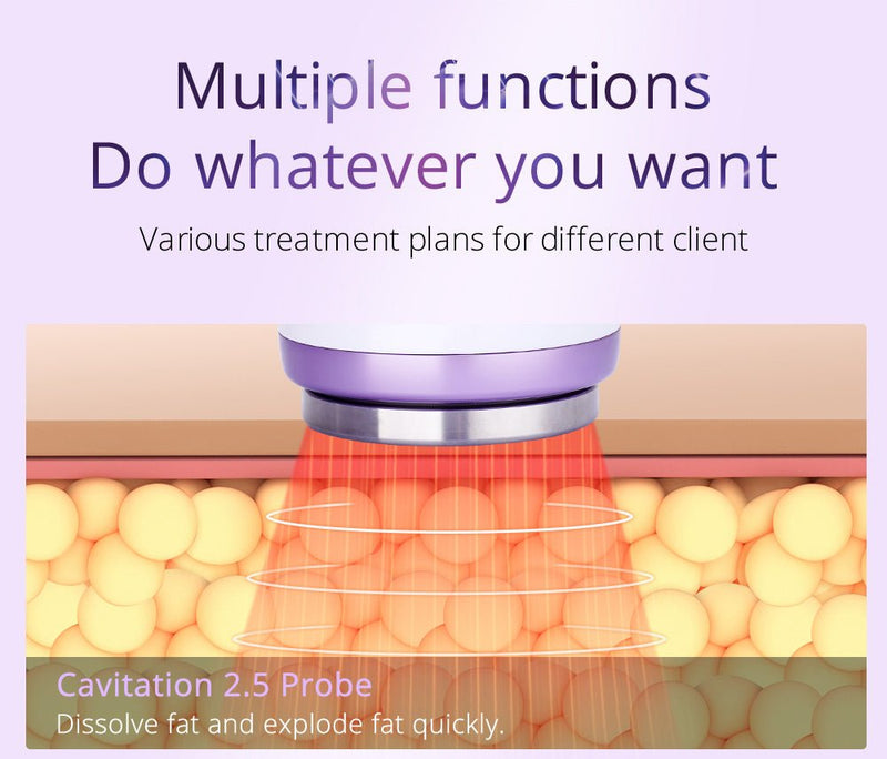 Dispositivo de adelgazamiento corporal RF con cavitación ultrasónica de liposucción de 2,5 pulgadas 6 en 1 de Shape Tactics