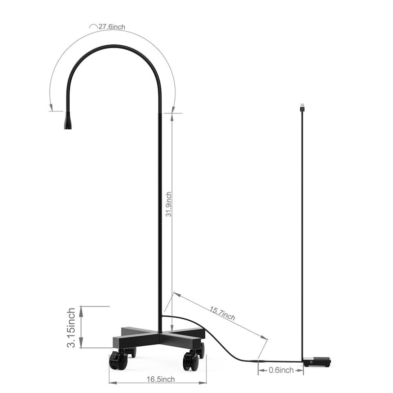 Lámpara de cuello de cisne LED UV ajustable de 10 W de Shape Tactics