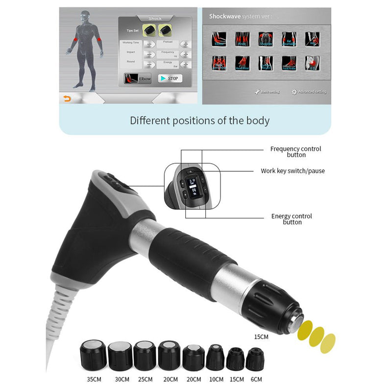 Máquina revolucionaria de terapia de ondas de choque Shape Tactics para aliviar el dolor