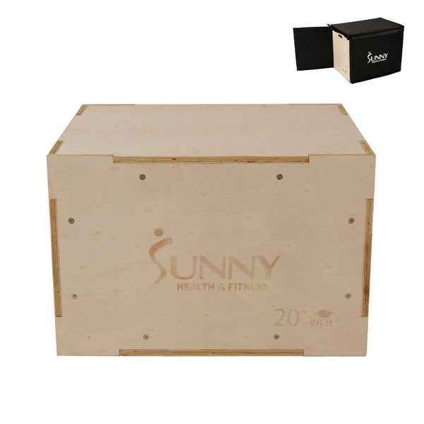 Sunny Health & Fitness Wood Plyo Box with Cover - NO. 084