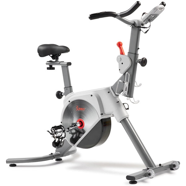 Bicicleta de ciclismo para interiores con transmisión por correa magnética Prime de Sunny Health &amp; Fitness, transmisión de dos etapas, palanca de emergencia y conectividad Bluetooth con la aplicación exclusiva SunnyFit - SF-B122061