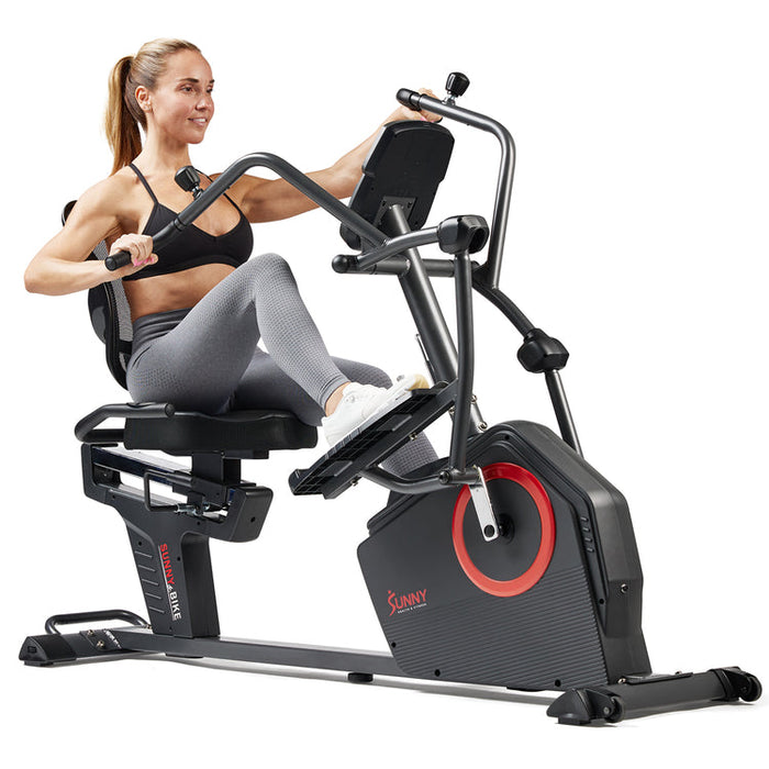 Sunny Health Fitness Smart Recumbent Cross Trainer Elliptical Exercise Bike SF RBE4886SMART Wellbots Free Shipping