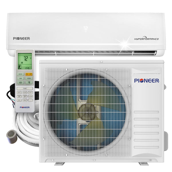 Aire acondicionado minisplit sin conductos Pioneer® Hyperformance™ de 24 000 BTU, 21 SEER2, Inverter++, con Wi-Fi habilitado, bomba de calor Hyper, conjunto completo de 230 V