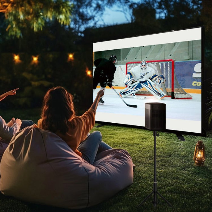 the MUBU Alpha Portable Pull Up Projector Screen with Stand