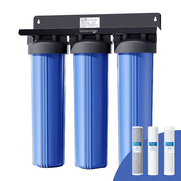 Waterdrop - 3-Stage Whole House Water Filter System with Carbon Filter & Sediment Filter