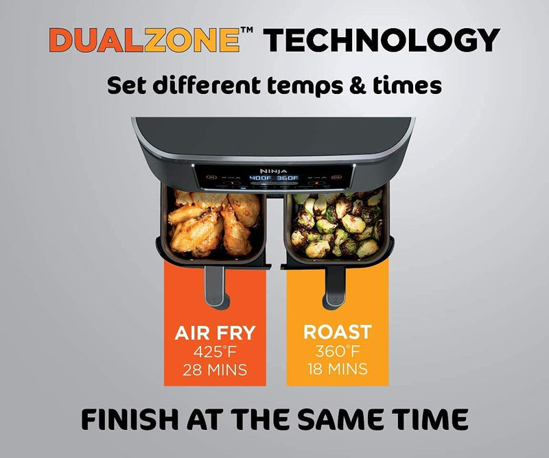 Ninja DZ201 Foodi 6-in-1 2-Basket Air Fryer W/ DualZone Technology