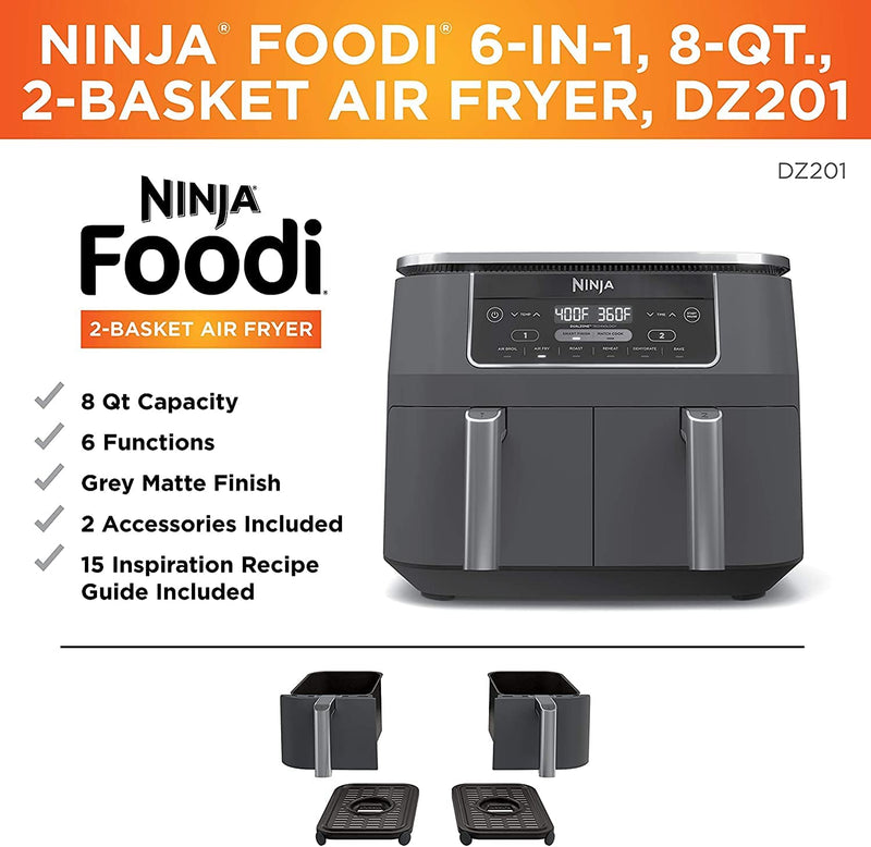 Ninja Foodi 10 qt. XL Dualzone 2-Basket Air Fryer with 6 Functions