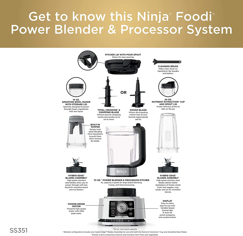 Ninja SS351 Foodi Power Blender & Processor System - The All-in