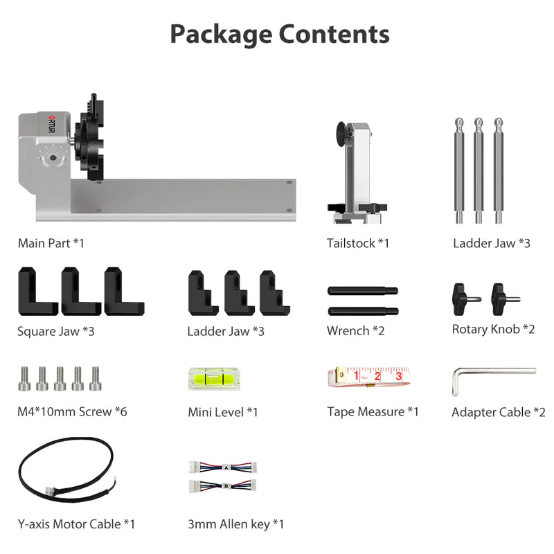 Ortur Y-axis Rotary Chuck for Laser Engraver (YRC1.0)