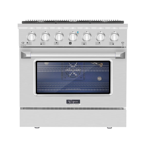 Empava 36 In. Pro-Style Slide-In Single Oven Gas Range 36GR08